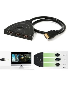 Resim Hubstein 3 Port Kablolu HDMI Switch Çoklayıcı Çoğaltıcı Splitter 3 Giriş 1 Çıkış 
