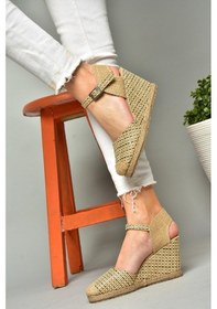 Resim Fox Shoes P241612004 Ten Kumaş Dolgu Topuklu Kadın Ayakkabı 