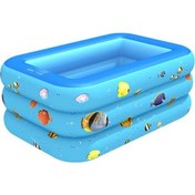 Resim Üç Katlı Ev Kapalı Ve Açık Pvc Şişme Havuz Yüzme Havuzu A9ı5eu Açık Mavi 