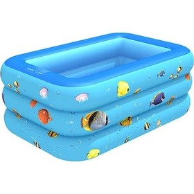 Resim Üç Katlı Ev Kapalı Ve Açık Pvc Şişme Havuz Yüzme Havuzu A9ı5eu Açık Mavi 