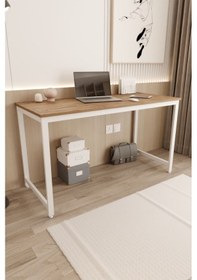 Resim Çalışma Masası Bilgisayar Ofis Masası 60 x 140 CM Ahşap - Beyaz 