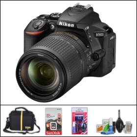 Resim Nikon D5600 + 18-140 mm Vr Lens Dslr Fotoğraf Makinesi (Çanta + 32 GB Sd Kart + Temizlik Kiti ) 