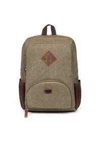 Resim Necati Çanta Unisex 14 İnç Laptop Bölmeli Su Geçirmez Kanvas Sırt Çantası Yeşil 