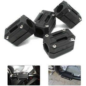 Resim 4 adet Motosiklet Tampon Anti-düşme Blok Motor Koruyucu Çerçeve, Koruma Çubukları Dekoratif Blok Yuvarlak Boru 22mm 25mm 28mm Parçaları için Sökme 