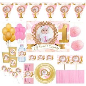 Resim Parti Malzemesi 10 Kişilik Fotoğraflı Altın Full Kişiye Özel 1 Ya 