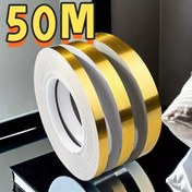 Resim 50.0 metre Altın Gümüş Kendinden Yapışkanlı Su Geçirmez Zemin ve Duvar Fayans Çıkartmaları - Ev ve Otel Dekoru için PVC Dikiş Güzelleme Çıkartmaları, Otel Dekorasyonu|Modern Dekor|Kendinden Yapışkanlı Tasarım 