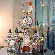 Resim 5810 adet Yaratıcı Kiraz Çiçeği Manzara Ağacı Yapı Blokları, ABS Malzeme ile El Yapımı, Karışık Renkli Yapı Tuğlaları 