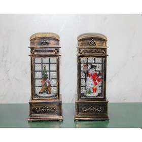 Resim Telefon Kulübesi Tasarımı Yılbaşı Temalı Işıklı Müzikli Kar Küresi 3210 