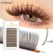 Resim CoMango Brown 5D Çiçek Açan Kirpikler Sivri Kirpik Uzantıları Renkli Kabarık Hacim Fanları Tüyü Kirpikler Önceden Yapılmış 