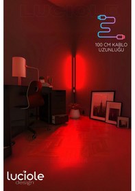 Resim Led Abajur Aplik Gece Lambası Rgb Lambader 16 Renkli Uzaktan Kumandalı Işık 4 Animasyonlu Dipsiz100d 