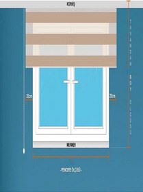 Resim İthal Kalın Krem Zebra Stor Güneşlik Perde Etek Dilimsiz Alüminyum Kasa 1. Kalite Krem 