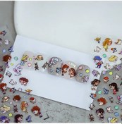 Resim Disney Prenses Karikatür 5d Tırnak Çıkartmalar Nail Art Dekorasyon Dondurulmuş Kar Beyaz Nail Art Çıkartmalar Tırnak Malzemeleri Ordu Yeşil 