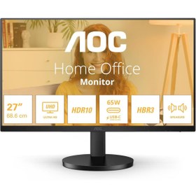 Resim AOC 27" U27B3CF 4ms 60Hz USB UHD IPS Type-C 4K Adaptive-Sync Monitör 