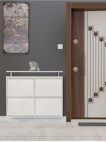 Resim Kaser Metal Beyaz Ayakkabılık 2+2 