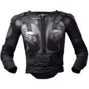 Resim Hayalet Yarış F060 Motosiklet Zırh Takım Sürme Koruyucu Dişli Göğüs Koruyucu Dirsek Pedi Düşme Koruma Takım Elbise, Boyut: Xl Siyah 