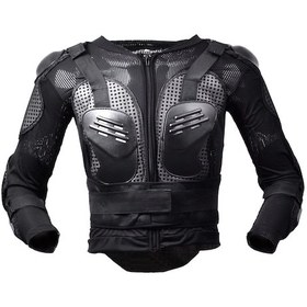 Resim Hayalet Yarış F060 Motosiklet Zırh Takım Sürme Koruyucu Dişli Göğüs Koruyucu Dirsek Pedi Düşme Koruma Takım Elbise, Boyut: Xl Siyah 