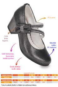 Resim Kiko Kids Aisha Vakko Günlük Kız Çocuk 4 Cm Topuklu Abiye Ayakkabı Platin 