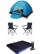 Resim Walke 4 Kişilik Çadır + Çift Kişilik Yatak + 2 Sandalye + 2 Yastık + Pompa Lüks Kamp Seti 