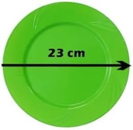 Resim Lüks Plastik Mika Tabak Parti Tabağı Yeşil 23 cm 6'lı 