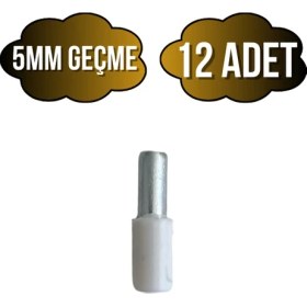 Resim Metal Beyaz 5mm Geçme Raf Pimi Dolap Raf Altı Pimi(5mm)(Metal)(Beyaz) 