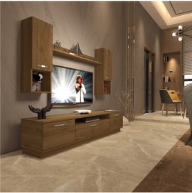 Resim Decoraktiv Trendstyle 5da Mdf Tv Ünitesi Tv Sehpası - Naturel Pera 