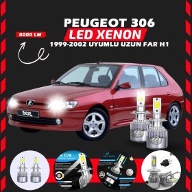 Resim Furens Peugeot 306 1999-2002 Uzun Far Uyumlu Şimşek Etkili LED Xenon Performance Series H1 