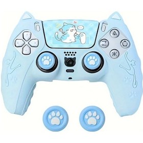 Resim Globalbloom Playstation 5 Pembe Kedi Kulaklı Kontrolcü Kılıfı - Mavi Sku 