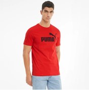 Resim Puma Erkek Kırmızı Bisitlet Yaka Essentıals Logo Tişört Vo58666611 