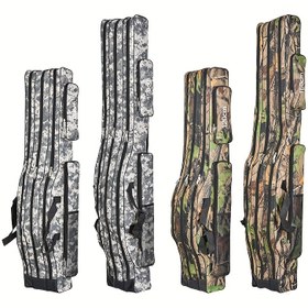 Resim 3 Katmanlı Katlanabilir Balıkçılık Çubuğu Kutusu - Çubuklar, Makaralar ve Aksesuarlar için Çoklu Bölümler, Güvenli Askılar ile Dayanıklı Seyahat Ekipmanı Düzenleyici, Açık Hava Maceraları için Kamuflaj Desenleri, Balıkçılık Ekipmanı Depolama, Sağlam İnşaat, Pil Olmadan 