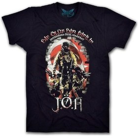 Resim Jandarma Özel Harekat Erkek Kısa Kollu T-Shirt - Siyah Çok Renkli 