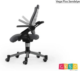 Resim Creo Mobili Yükseklik Ayarlı Vega Plus Çalışma Sandalyesi, Ofis ve Bilgisayar Koltuğu (Beyaz/Mavi) 