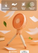 Resim CLNK Ahtapot Ayaklı Her Ortama Uyumlu 3 Kademe Işık Turbo Üfleme Masa El Fan Taşınabilir Fan Vantilatör 