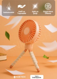 Resim CLNK Ahtapot Ayaklı Her Ortama Uyumlu 3 Kademe Işık Turbo Üfleme Masa El Fan Taşınabilir Fan Vantilatör 