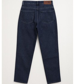 Resim Kadın Yüksek Bel Mom Fit İndigo Jean Pantolon İndigo 