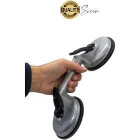 Resim Svein 70 kg Kapasiteli Ikili Cam Vantuzu Plastik Vakumlu Taşıma Kaporta Göçük Çektirme Fayans Tutucu 