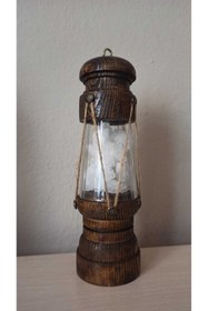 Resim zümren Ahşap Gemici Feneri Tuz Lambası 