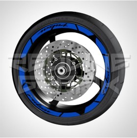 Resim Redline Grafik Bajaj Pulsar Fosforlu Mavi Jant Şeriti 