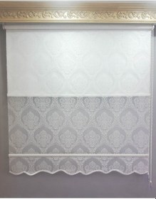 Resim N11 Özel 1.Kalite Beyazdamaks Desen Çift Mekanizma Tül Stor Perde 