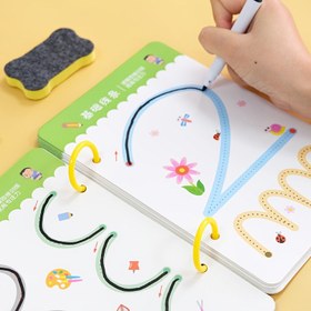 Resim 48 Sayfalık Çocuk Yazı ve Çizim Alıştırma Kitabı - 2 Silinebilir Kalemli, Alfabe, Sayılar, İzleme ve Boyama Aktiviteler - Okul Öncesi ile İlkokula Hazırlık, Sınıf ve Ev Eğitimi Çalışma Defteri, Kolay Tutuşlu Kalemler Dahil 