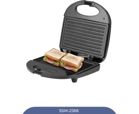 Resim Sinbo SSM2588 1000 W Tost Makinesi Döküm Plaka ile Tek Taraflı Pişirme Siyah Renk 