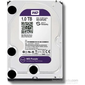 Resim WD 1 Tb Wd 3.5 Purple Sata3 5400RPM 64MB 7/24 Guvenlık WD10PURZ (3 Yıl Resmı Dıst Garantılı) 