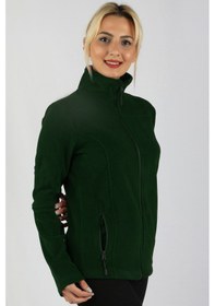 Resim Polar Kadın Kol Fermuarlı Sweatshirt Yeşil 