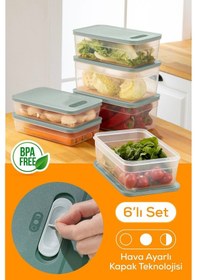 Resim Vienev Ayarlı Sebze Ve Meyve Saklama Kabı Mint 6'Lı 2 x 2.5-3.8-5 Litre Mint 