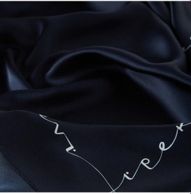 Resim İpekevi Twill İpek Eşarp - Signature - Lacivert Beyaz Lacivert Beyaz 