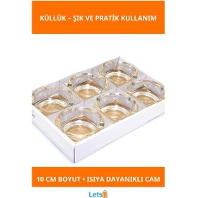 Resim Şeffaf Dayanıklı Cam Küllük 10 Cm Minimal Tasarım 