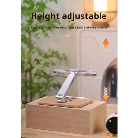 Resim Normadia Katlanabilir Ahşap Kitap ve Tablet Tutucu, Ayarlanabilir Tasarım 