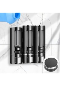 Resim Dlnshop 3 Adet Siyah 400 Ml Duvara Monte Manuel Sabunluk Sıvı Lavabo Sabunluk El Sabunu D-52 Siyah 