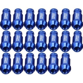 Resim D1 Spec P1.5 M12x1.25 Yarış Direksiyonu Somunu, Uzunluk: 50mm Mavi 