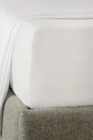 Resim Essentials 200 Tel Mısır Pamuklu Lastikli Çarşaf - Beyaz / Tek Kişilik 90 x 190 x 34 cm 