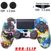 Resim Veri Kurbağa Kaymaz Koruyucu Cilt İçin Sony Playstation 4 Kumanda Muhafazası Color Splash 